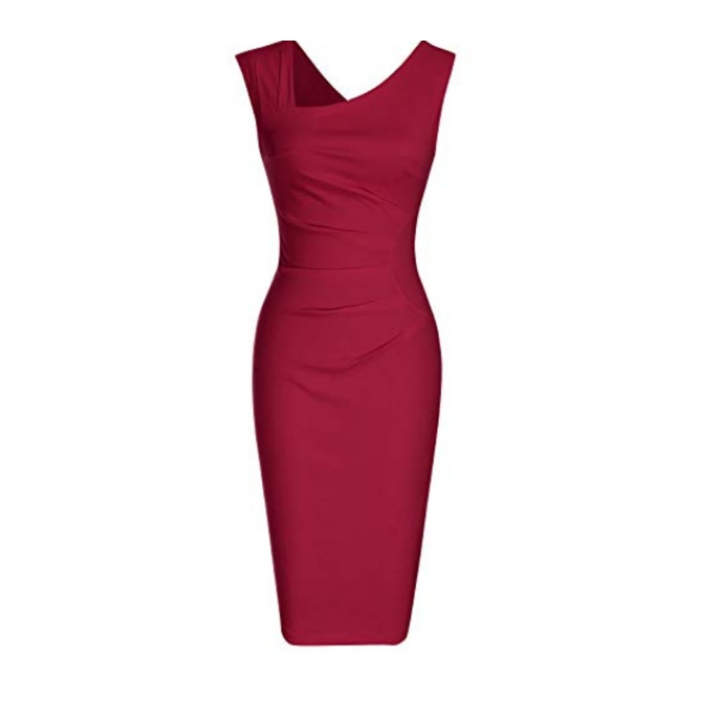 Red 1950's sleeveless dress (XL)